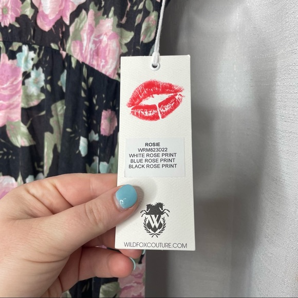 NWT Wildfox Rosie Rose Print Short Sleeve Dress - Picture 4 of 6